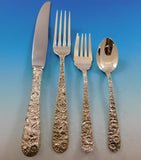 Repousse by Kirk Sterling Silver Flatware Set Service 183 pieces Dinner Vintage