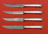 English Shell by Lunt Sterling Silver Steak Knife Set 4pc HHWS  Custom 8 1/2"