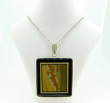 Kaufmann Intarsia Sterling Pendant with Genuine Natural Agate and Onyx (#J4371)
