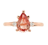 14k Rose Gold .96ct Genuine Natural Oregon Sunstone Diamond Ring 7.75 (#J7557)