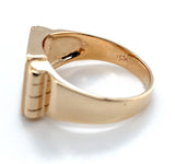 10k Yellow Gold Men's Signet Ring Square Center Not Engraved Size 11 (#J6343)