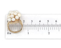 14k Yellow Gold Cocktail Ring with 16 Cultured Akoya Pearls Size 5.75 (#J7109)
