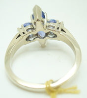 10k Gold Marquise 1.68ct Genuine Natural Tanzanite Ring with Diamonds (#J2643)