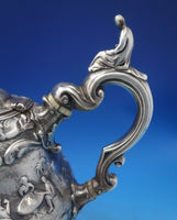 English Victorian Sterling Silver Tea Pot 3-D Finial Figural Japanesque (#6465)