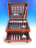 Bell by Hans Hansen Danish Sterling Silver Flatware Set 8 Service 50 pcs Modern