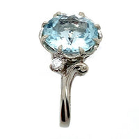 14k White Gold 2.86ct Genuine Natural Aquamarine and Diamond Ring (#J6147)