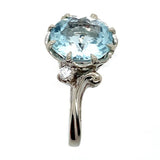 14k White Gold 2.86ct Genuine Natural Aquamarine and Diamond Ring (#J6147)