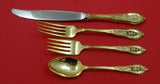Rose Point Vermeil By Wallace Sterling Silver Regular Size Place Setting(s) 4pc