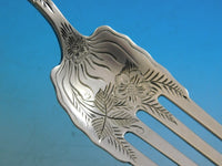 Gem Leaf by Whiting Sterling Silver Cold Meat Fork Brite-Cut 9 1/4" Vintage