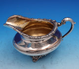 English Silver on Copper Tea Set 6pc 3-D Melon Finials w/ Family Crest (#9277)