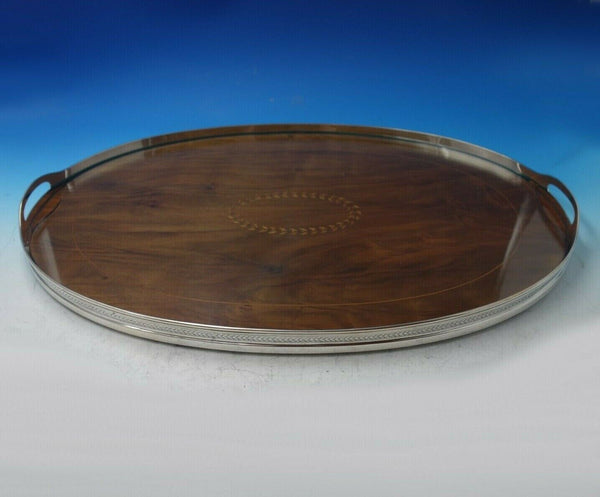 Marquise by Tiffany and Co Sterling Silver Wood and Glass Gallery Tray (#5939)