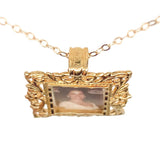 14k Yellow Gold Picture Frame Pendant with Chain Jewelry (#J7261)