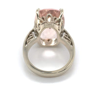 14k White Gold Large 10.85 Carat Genuine Natural Morganite Ring (#J6548)