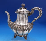 Edward Barnard English Georgian Sterling Silver Tea Set 4pc 3-D Gourds (#7502)