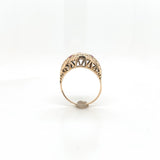 14k Yellow Rosey Gold Retro Synthetic Lab-Created Ruby Dome Ring (#J6311)