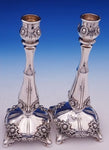 Chrysanthemum by Tiffany and Co Sterling Silver Candlestick Pair #16580 (#3073)