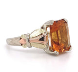 14k Tri-Color Gold 2.88ct Genuine Natural Citrine Ring Jewelry (#J5752)