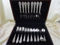 Rose Point by Wallace Sterling Silver Flatware Set for 8 Service 40 pcs Dinner