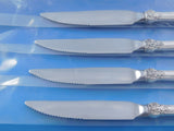 Eloquence by Lunt Sterling Silver Steak Knife Set 4pc Custom Serrated 8 7/8"