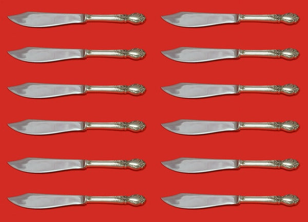 Brocade by International Sterling Silver Fish Knife Custom Set 12 pieces 8 1/4"