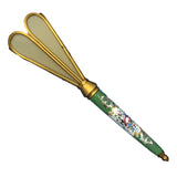 Tussie Mussie with Celluloid Five Panel Cup and Enamel Porcelain Handle #J7457