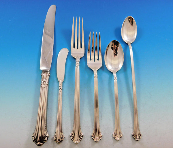 Silver Plumes by Towle Sterling Silver Flatware Set for 8 Service 50 pcs Dinner