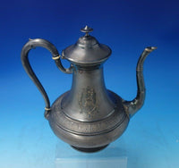 Debain and Flamant French Sterling Silver Coffee Pot Engine Turned (#5630)