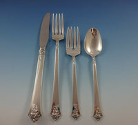 Castle Rose by Royal Crest Sterling Silver Grille Flatware Set 6 Service 24 Pcs