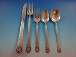 Castle Rose by Royal Crest Sterling Silver Grille Flatware Set 12 Service 62 Pcs