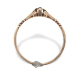 Victorian 14k Rose Gold Genuine Natural Diamond Belcher Ring Size 8 (#J7068)