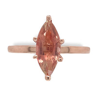 14k Rose Gold 1.22 Carat Genuine Natural Oregon Sunstone Solitaire Ring (#J7161)