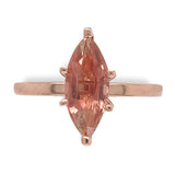 14k Rose Gold 1.22 Carat Genuine Natural Oregon Sunstone Solitaire Ring (#J7161)