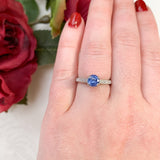 14k White Gold 1.15 Carat Genuine Natural Sapphire and Diamond Ring (#J7178)