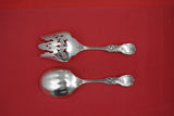 Francis I old by Reed and Barton Sterling Salad Serving Set hand pierced 9 1/2"