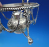 Dutch .833 Silver Warming Stand with Burner Cast Figural Faces Swags Birds #6534