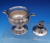 Austrian .813 Silver Sugar Bowl w/ 3-D Leaf and Flower 3 Level Finial (#8442)