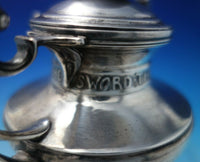 B and Shield English Sterling Silver Inkwell w/Deco Style Insect Handles (#5423)