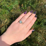 14k Yellow Gold Art Deco Filigree Ring w/Specialty Hexagon Cut Aquamarine #J6544