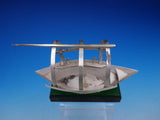 Italian Sterling 800 Silver Figurine Model of Boat on Green Lucite Base (#4318)