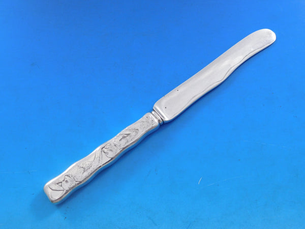 Lap Over Acid Etched by Tiffany Sterling Silver Dessert Knife HHAS Monkeys 7 1/4