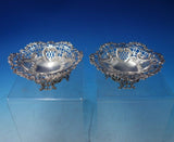 English Sterling Silver Sweet Meat Dish Pair with Bows and Flowers (#5357)