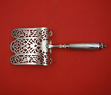 French Sterling Silver Asparagus Server Hooded HH AS Engine Turned Pcd 10 1/2"