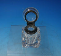 Crystal Inkwell with Brass Rim 3 1/2" x 2 1/4" c.1900 (#5891)