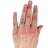 10k Gold Filigree Rose Cut Genuine Natural Pink Sapphire Ring (#J4975)