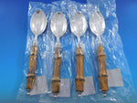 Tahiti by Buccellati Sterling Silver Dessert Spoons Set of 4 Bamboo 7 3/8" New