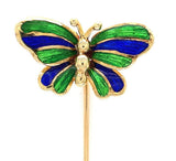 Butterfly 14k Yellow Gold Stick Pin with Enamel (#J6016)