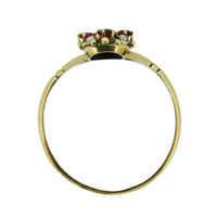 10k Yellow Gold Victorian Red Glass and Seed Pearl Ring (#J4773)