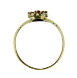 10k Yellow Gold Victorian Red Glass and Seed Pearl Ring (#J4773)