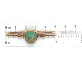 Woven 10k Rose Gold Genuine Natural Turquoise Pin 2" x 5/8" Jewelry (#J6054)
