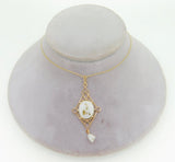 14K Yellow Gold 2.16ct Genuine Natural Gold Vein Quartz Pendant Lavaliere #J4200